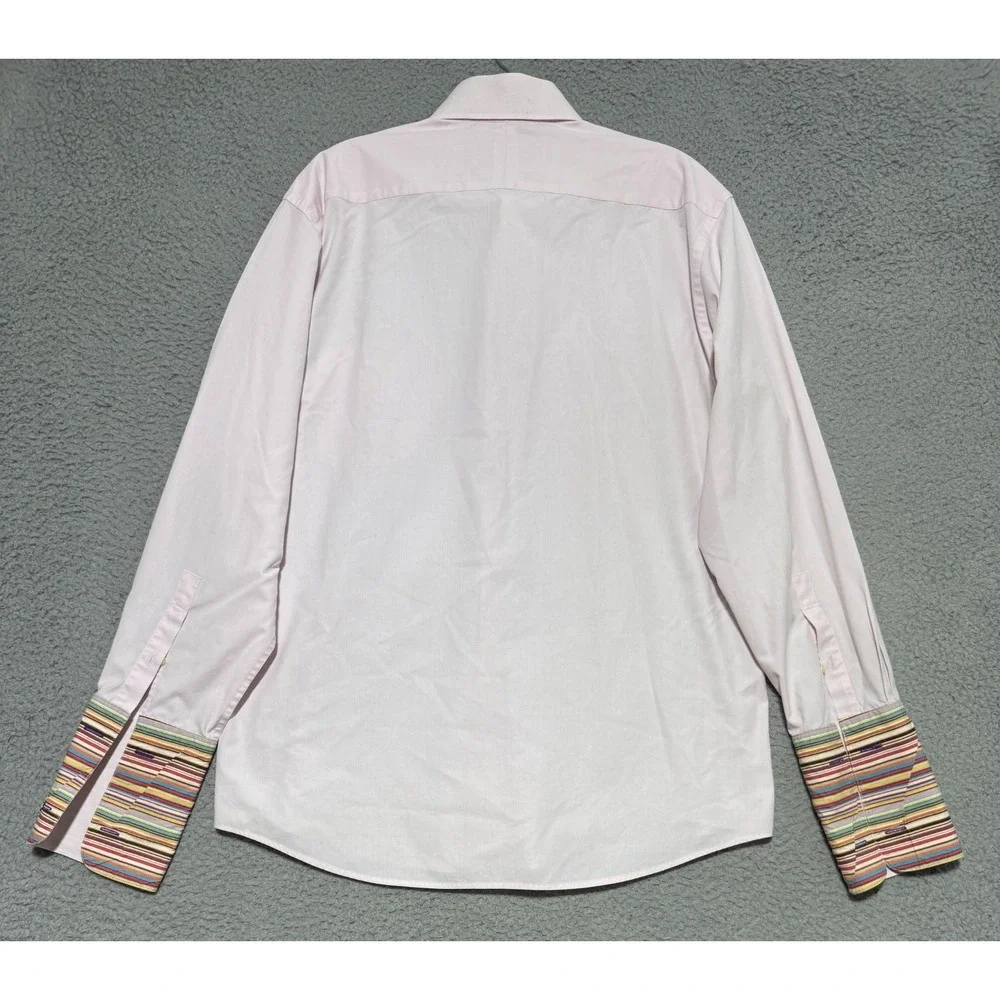 Paul Smith London Iconic French cuff stripes Pink button shirt 17 / 43 See Desc* - Picture 4 of 8